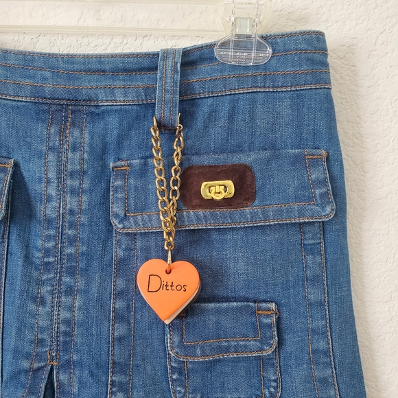 Dittos A-line Retro 70s Style Denim Skirt 28 Festival Boho Hippie Made in USA - Picture 7 of 16